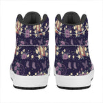 Purple Indian Dream Catcher Print High Top Leather Sneakers