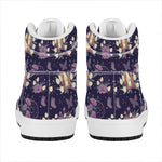 Purple Indian Dream Catcher Print High Top Leather Sneakers