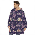 Purple Indian Dream Catcher Print Hoodie Blanket