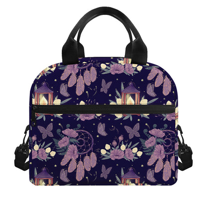 Purple Indian Dream Catcher Print Insulated Lunch Bag