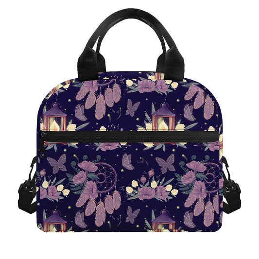 Purple Indian Dream Catcher Print Insulated Lunch Bag