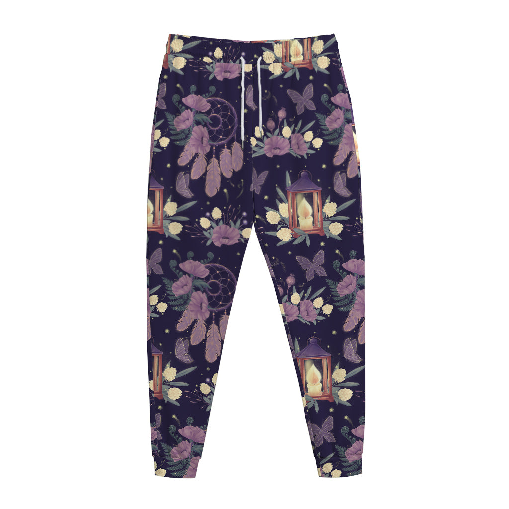Purple Indian Dream Catcher Print Jogger Pants