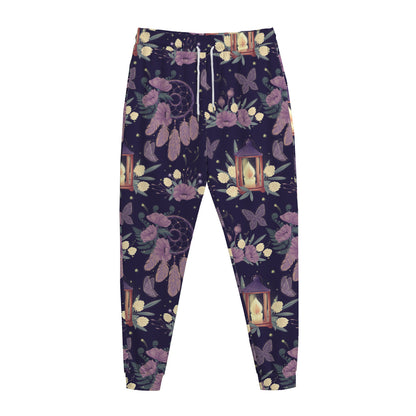 Purple Indian Dream Catcher Print Jogger Pants
