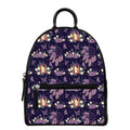 Purple Indian Dream Catcher Print Leather Backpack