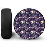 Purple Indian Dream Catcher Print Leather Spare Tire Cover