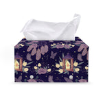 Purple Indian Dream Catcher Print Leather Tissue Box Cover