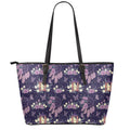 Purple Indian Dream Catcher Print Leather Tote Bag With Zipper