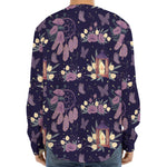 Purple Indian Dream Catcher Print Long Sleeve Baseball Jersey