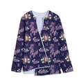 Purple Indian Dream Catcher Print Long Sleeve Short Coat