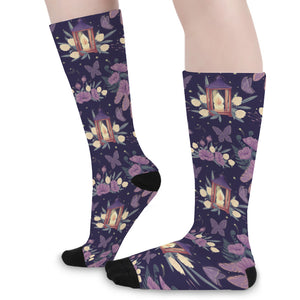 Purple Indian Dream Catcher Print Long Socks