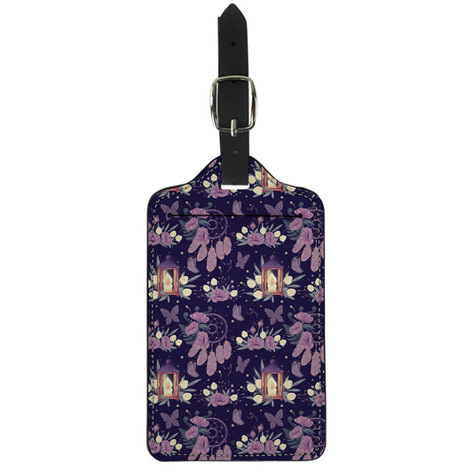 Purple Indian Dream Catcher Print Luggage Tag