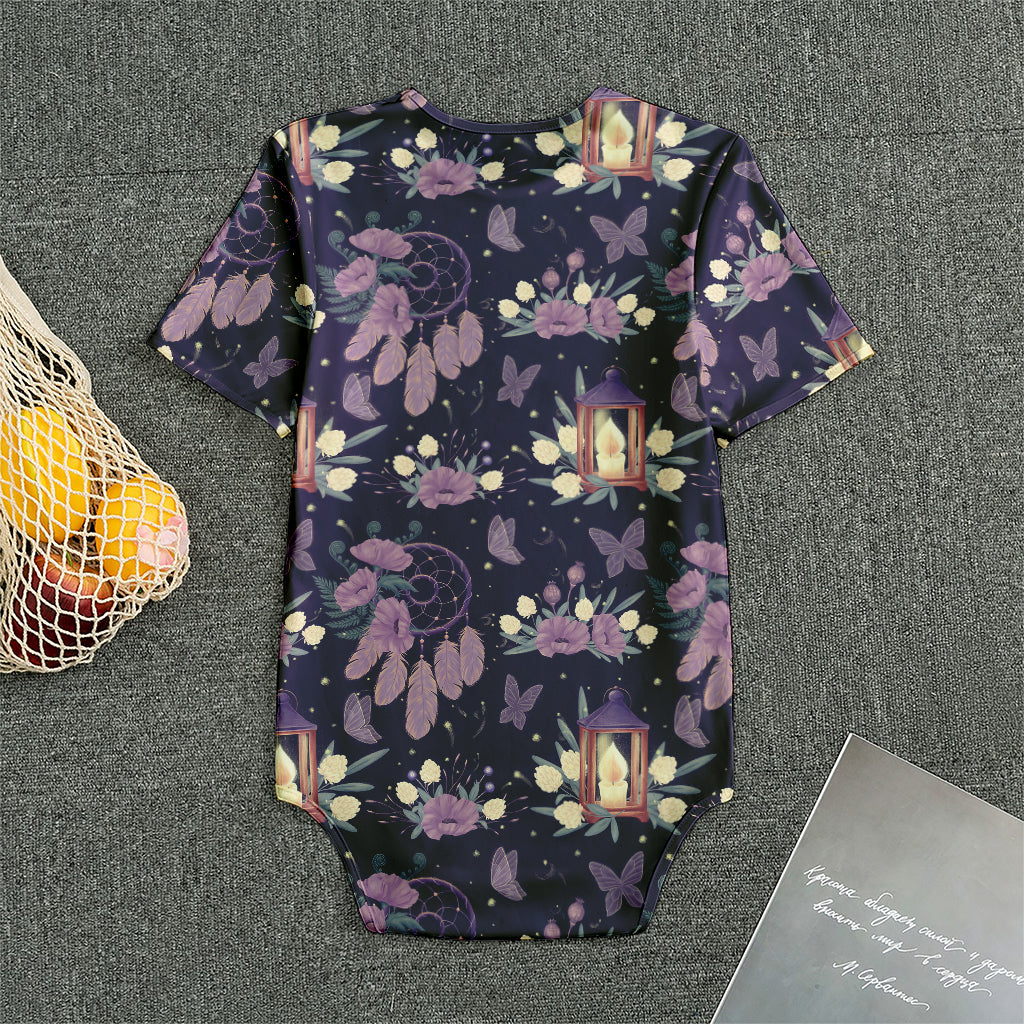 Purple Indian Dream Catcher Print Men's Bodysuit