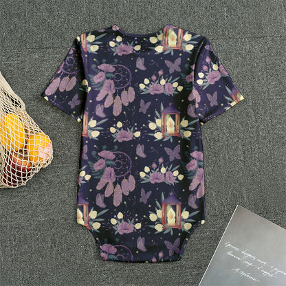 Purple Indian Dream Catcher Print Men's Bodysuit