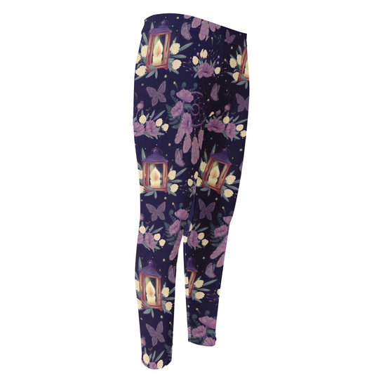 Purple Indian Dream Catcher Print Men's Compression Pants
