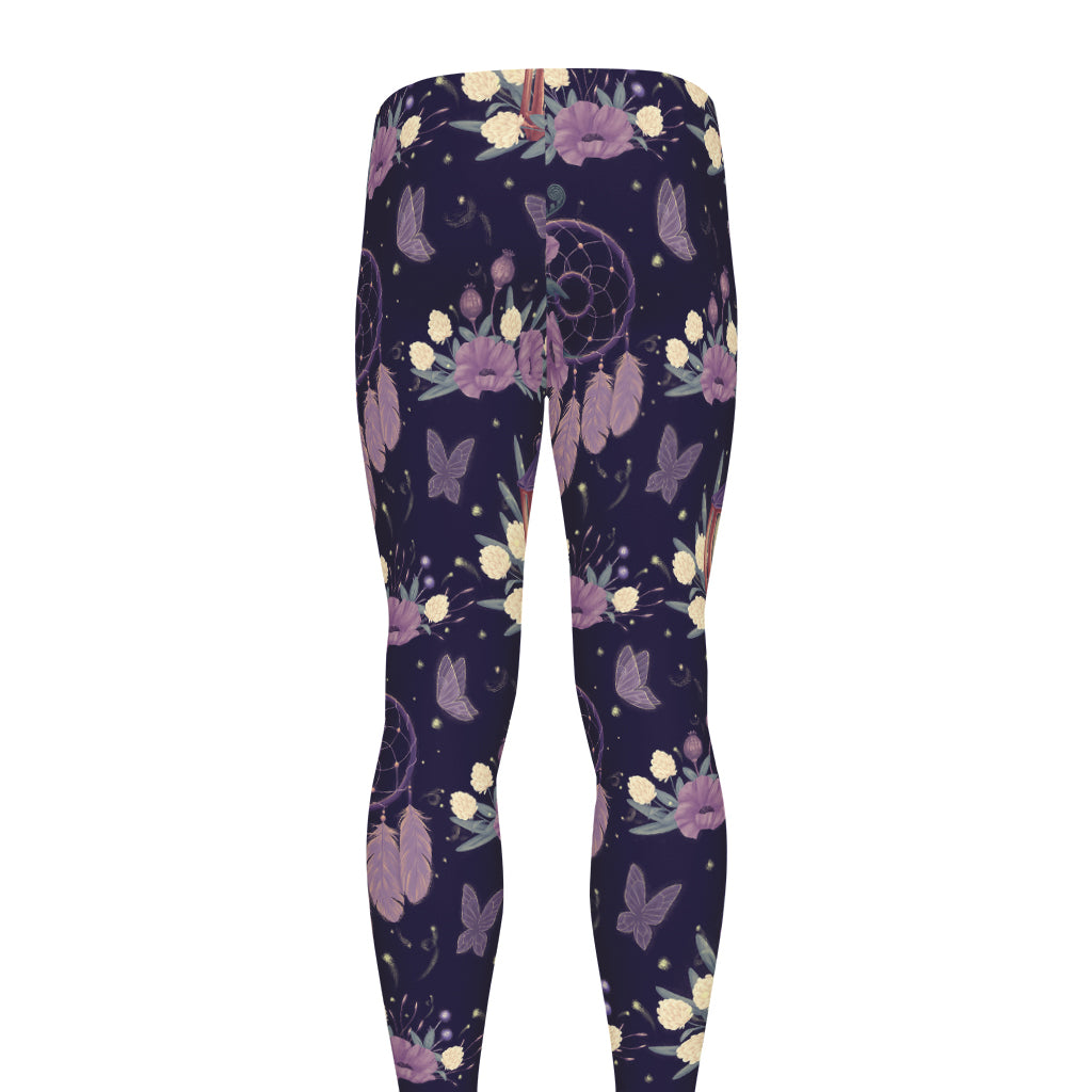 Purple Indian Dream Catcher Print Men's leggings