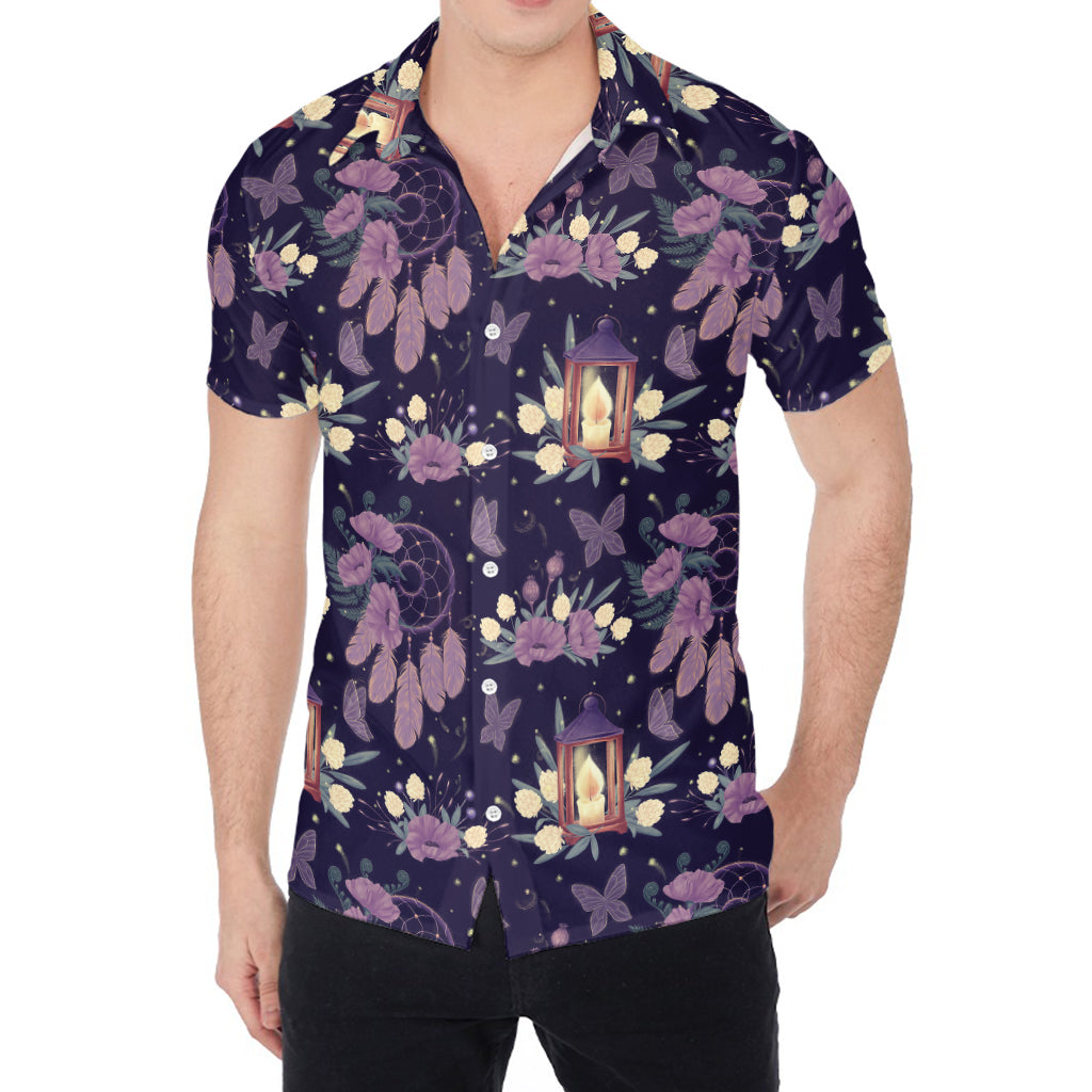 Purple Indian Dream Catcher Print Men's Shirt