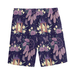 Purple Indian Dream Catcher Print Men's Sports Shorts
