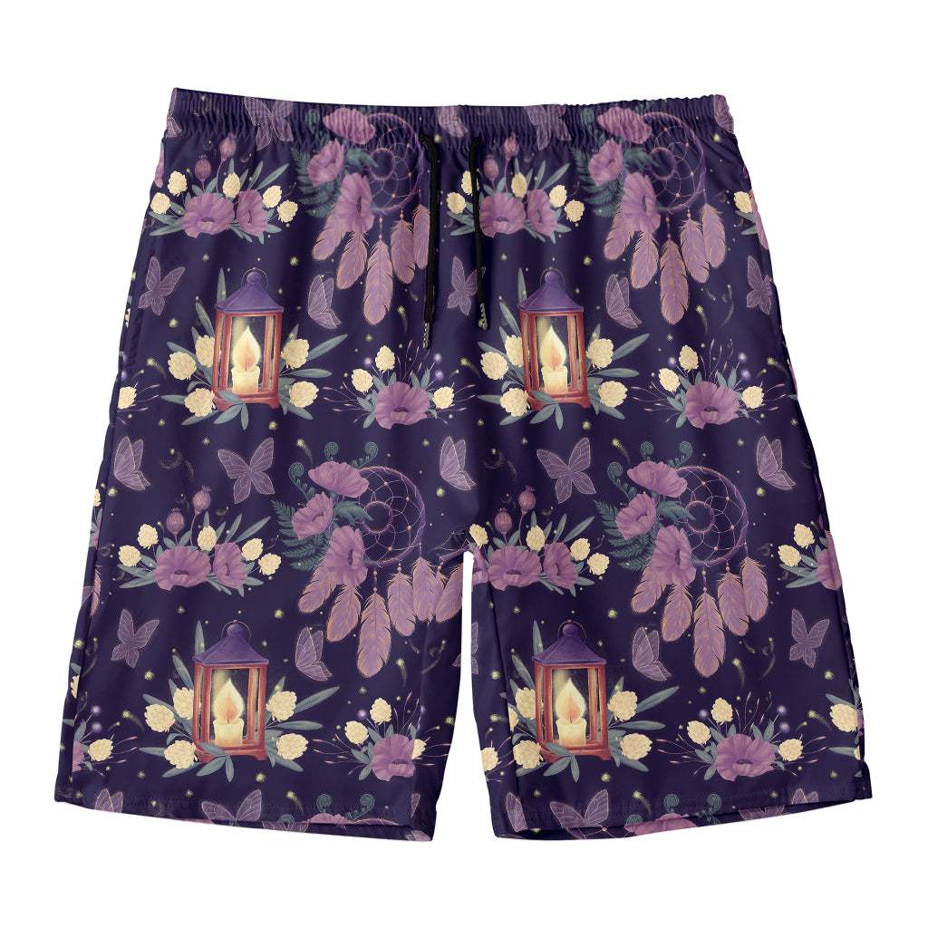 Purple Indian Dream Catcher Print Men's Swim Trunks