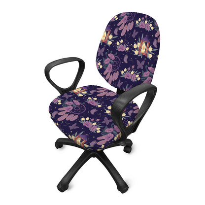 Purple Indian Dream Catcher Print Office Chair Cover