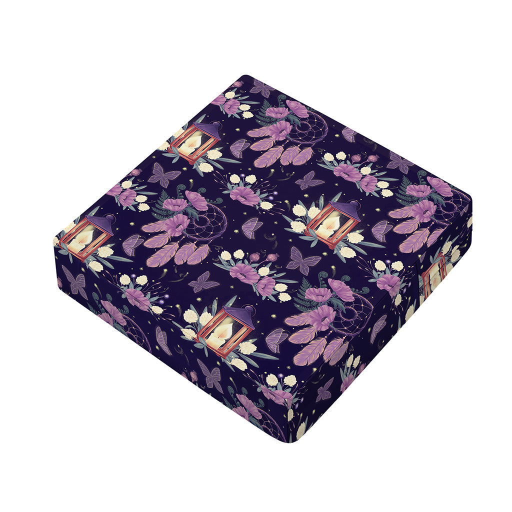 Purple Indian Dream Catcher Print Outdoor Seat Cushion Cover