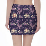 Purple Indian Dream Catcher Print Pencil Mini Skirt
