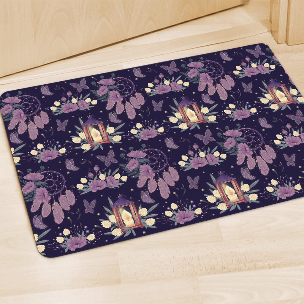 Purple Indian Dream Catcher Print Polyester Doormat