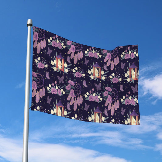 Purple Indian Dream Catcher Print Polyester Flag