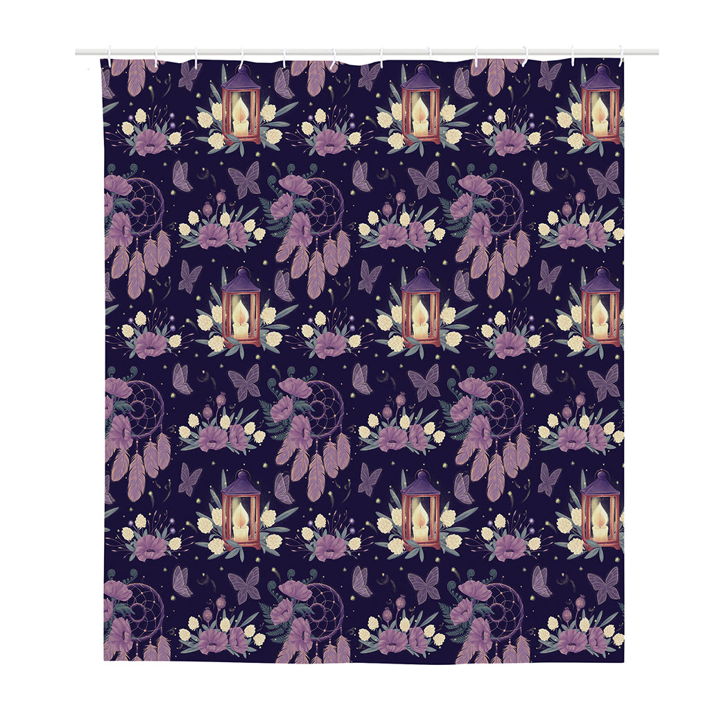 Purple Indian Dream Catcher Print Polyester Shower Curtain
