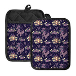 Purple Indian Dream Catcher Print Pot Holders With Pocket