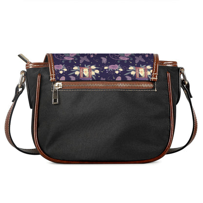 Purple Indian Dream Catcher Print Saddle Bag