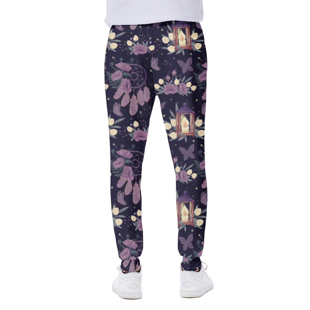 Purple Indian Dream Catcher Print Scuba Joggers