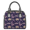 Purple Indian Dream Catcher Print Shoulder Handbag