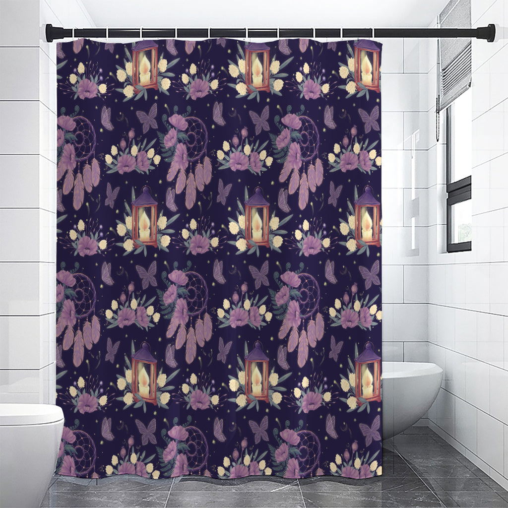 Purple Indian Dream Catcher Print Shower Curtain