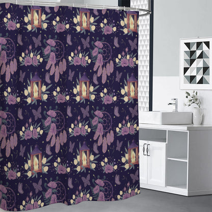 Purple Indian Dream Catcher Print Shower Curtain