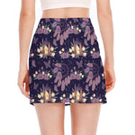 Purple Indian Dream Catcher Print Side Slit Mini Skirt