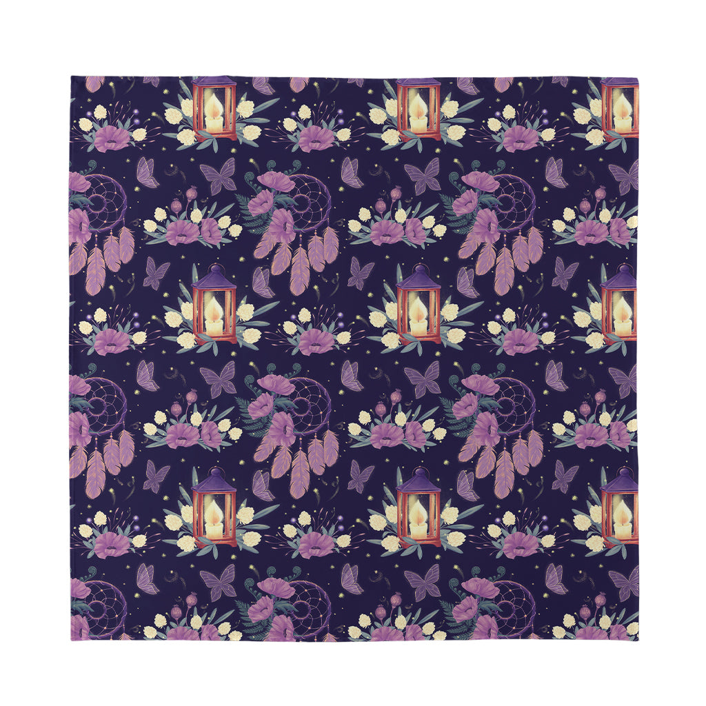 Purple Indian Dream Catcher Print Silk Bandana