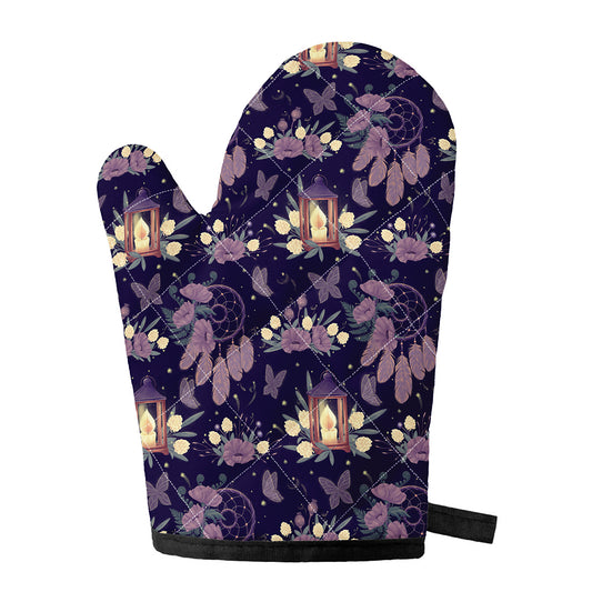 Purple Indian Dream Catcher Print Single Oven Mitt