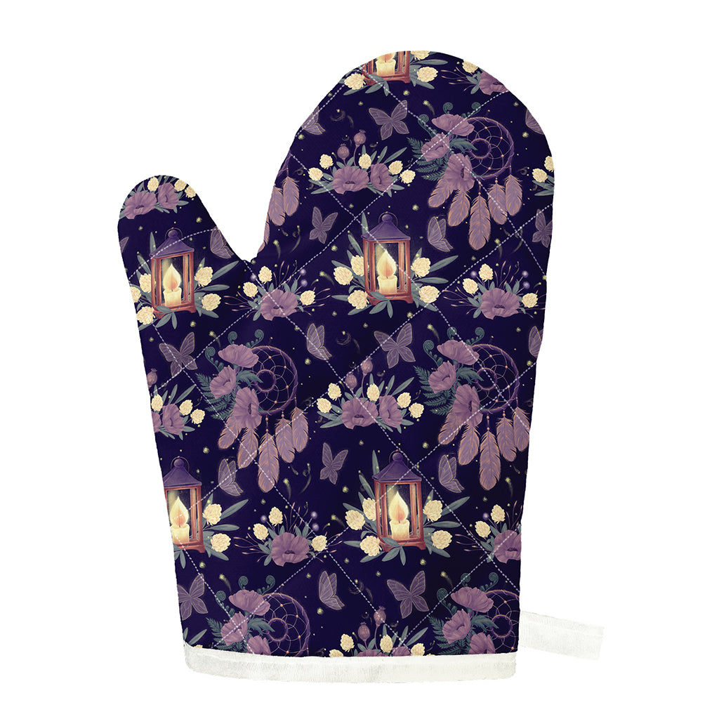 Purple Indian Dream Catcher Print Single Oven Mitt