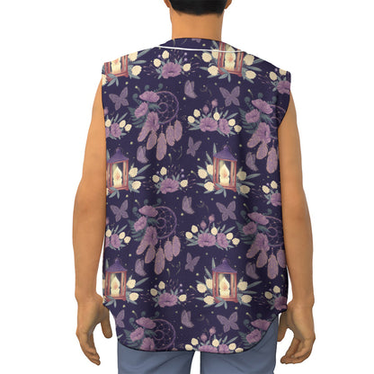 Purple Indian Dream Catcher Print Sleeveless Baseball Jersey