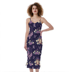 Purple Indian Dream Catcher Print Slim Fit Midi Cami Dress
