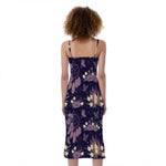 Purple Indian Dream Catcher Print Slim Fit Midi Cami Dress