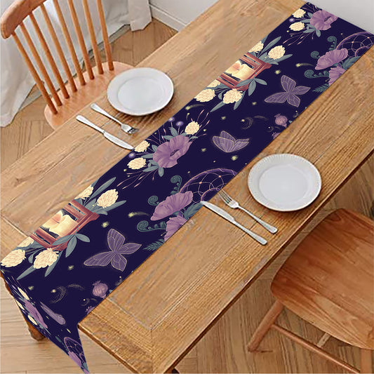 Purple Indian Dream Catcher Print Table Runner