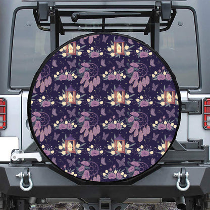 Purple Indian Dream Catcher Print Tire Cover