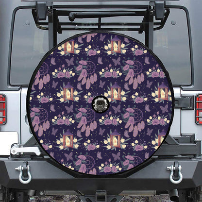 Purple Indian Dream Catcher Print Tire Cover With Camera Hole