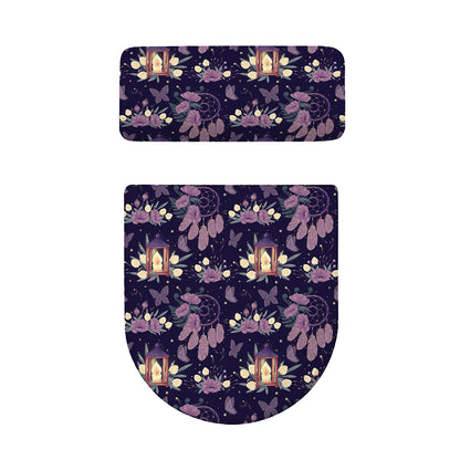 Purple Indian Dream Catcher Print Toilet Lid And Tank Cover Set