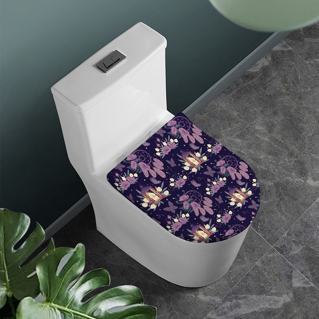 Purple Indian Dream Catcher Print Toilet Lid Cover