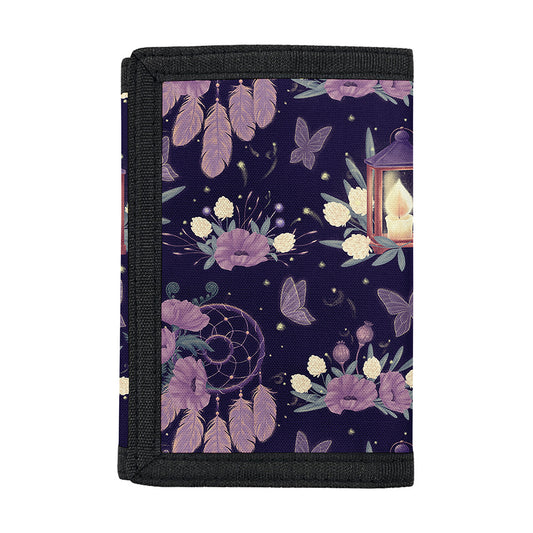 Purple Indian Dream Catcher Print Trifold Wallet