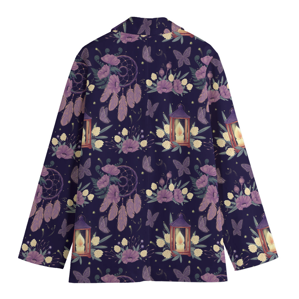 Purple Indian Dream Catcher Print Women's Blazer