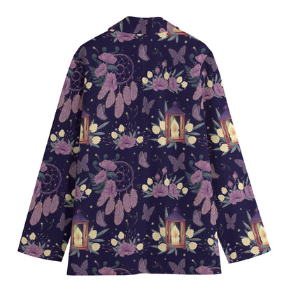 Purple Indian Dream Catcher Print Women's Blazer