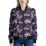 Purple Indian Dream Catcher Print Women's Bomber Jacket